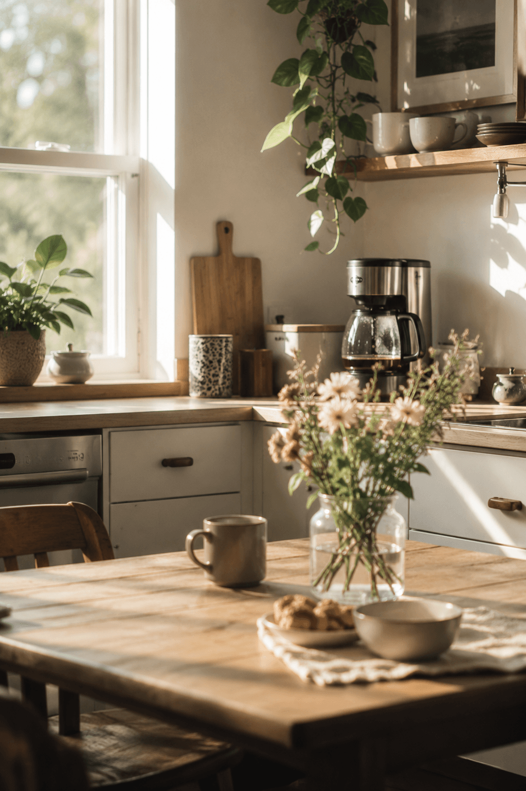 Person sitting alone with a coffee, in quiet reflection